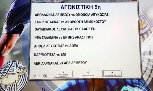 Το πρόγραμμα της 5ης αγωνιστικής, αναβολή στο Απόλλων-Ομόνοια thumb