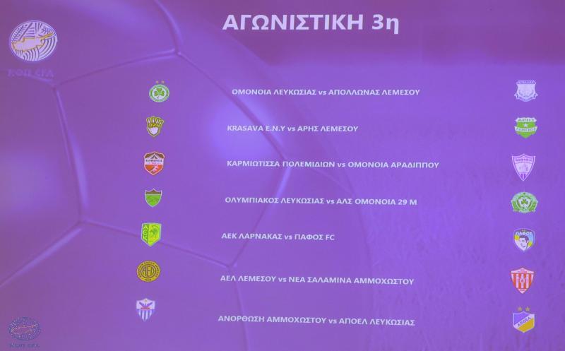 Το πρόγραμμα της τρίτης αγωνιστικής στη Cyprus League thumb