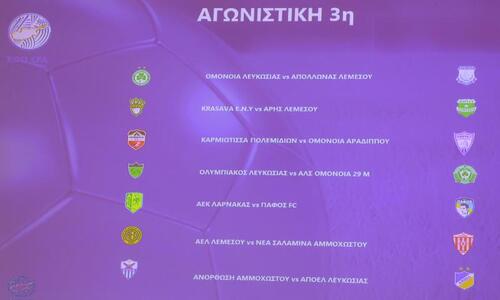 Το πρόγραμμα της τρίτης αγωνιστικής στη Cyprus League thumb