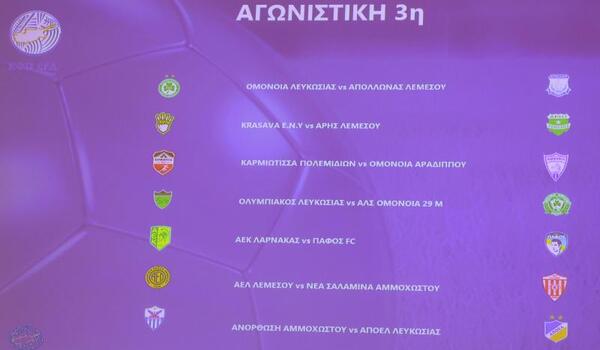 Το πρόγραμμα της τρίτης αγωνιστικής στη Cyprus League image
