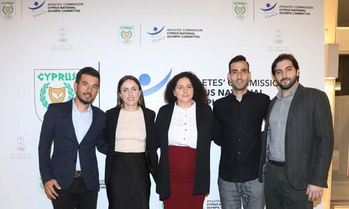 Ο Ντίνος Λευκαρίτης Jr και η Άντρη Χριστοφόρου στο 12ο Διεθνές Συνέδριο Αθλητών thumb