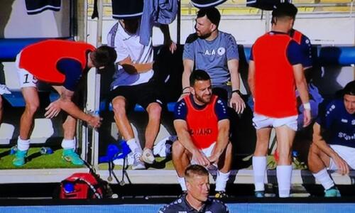 Με μπανταρισμένο πόδι και πατερίτσες στον πάγκο του Εθνικού ο Χαλ! thumb