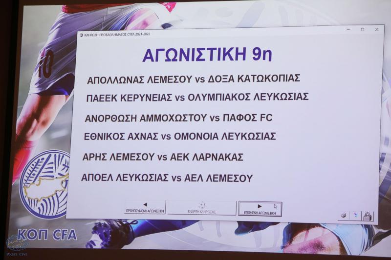 Πρωτάθλημα CYTA: Οι μεταδόσεις της 9ης αγωνιστικής thumb