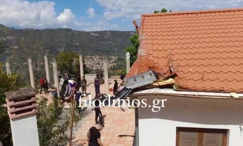 Φωτογραφίες: Αγωνιστικό αυτοκίνητο «προσγειώθηκε» σε αυλή σπιτιού  thumb