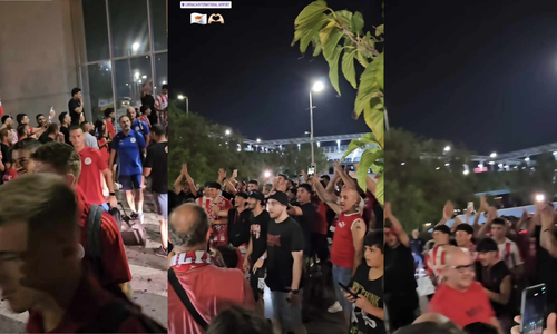 Πανικός στο αεροδρόμιο για την άφιξη του Ολυμπιακού στην Κύπρο (ΒΙΝΤΕΟ) thumb